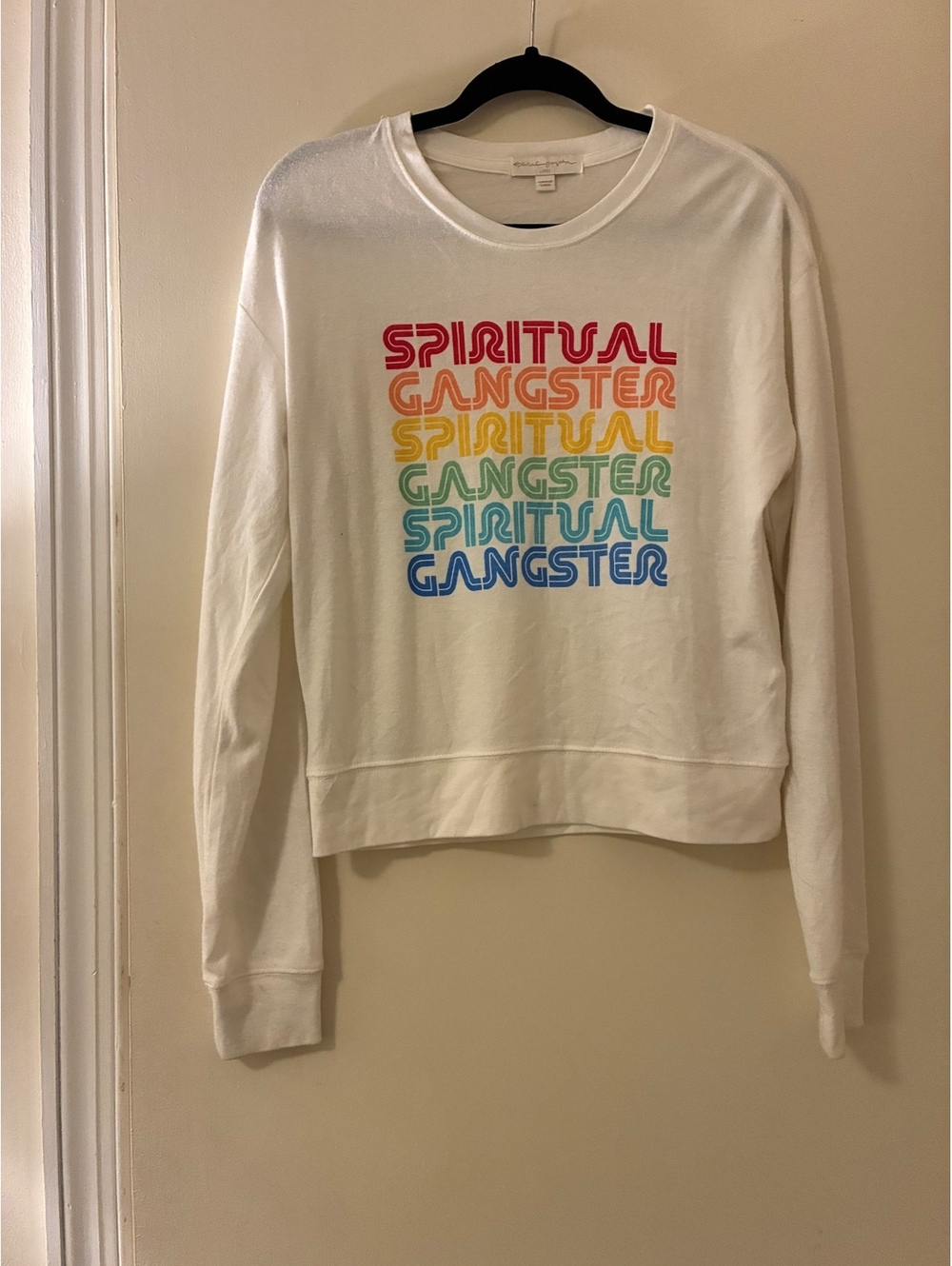 Spiritual Gangster Rainbow Savasana Crew Neck Sweatshirt - Size Large